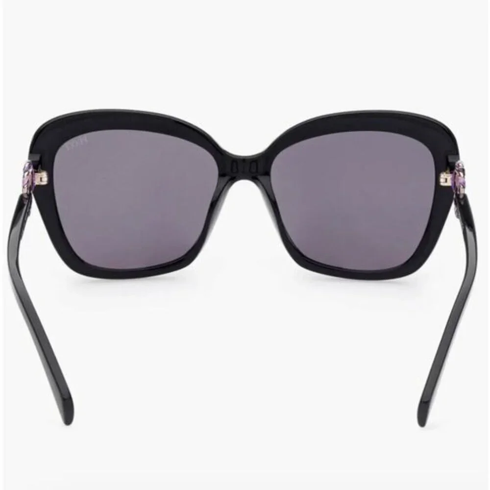 58mm Butterfly Sunglasses Emilio Pucci  Shiny Black Smoke